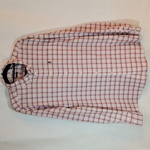 Barbour Tailored Fit, XL, Button Down, White with red plaid pattern